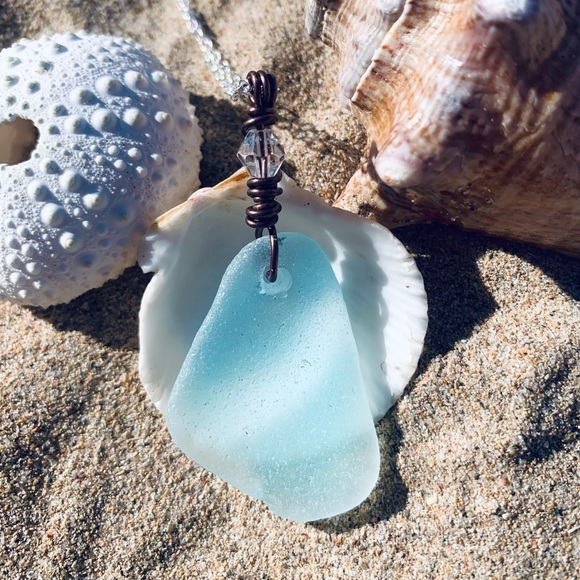 Hand Crafted Jewelry - Into The Caribbean Seaglass Necklace